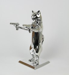 Rebel With The Paws (Chrome/chrome) by Maxim - Original Sculpture sized 12x17 inches. Available from Whitewall Galleries